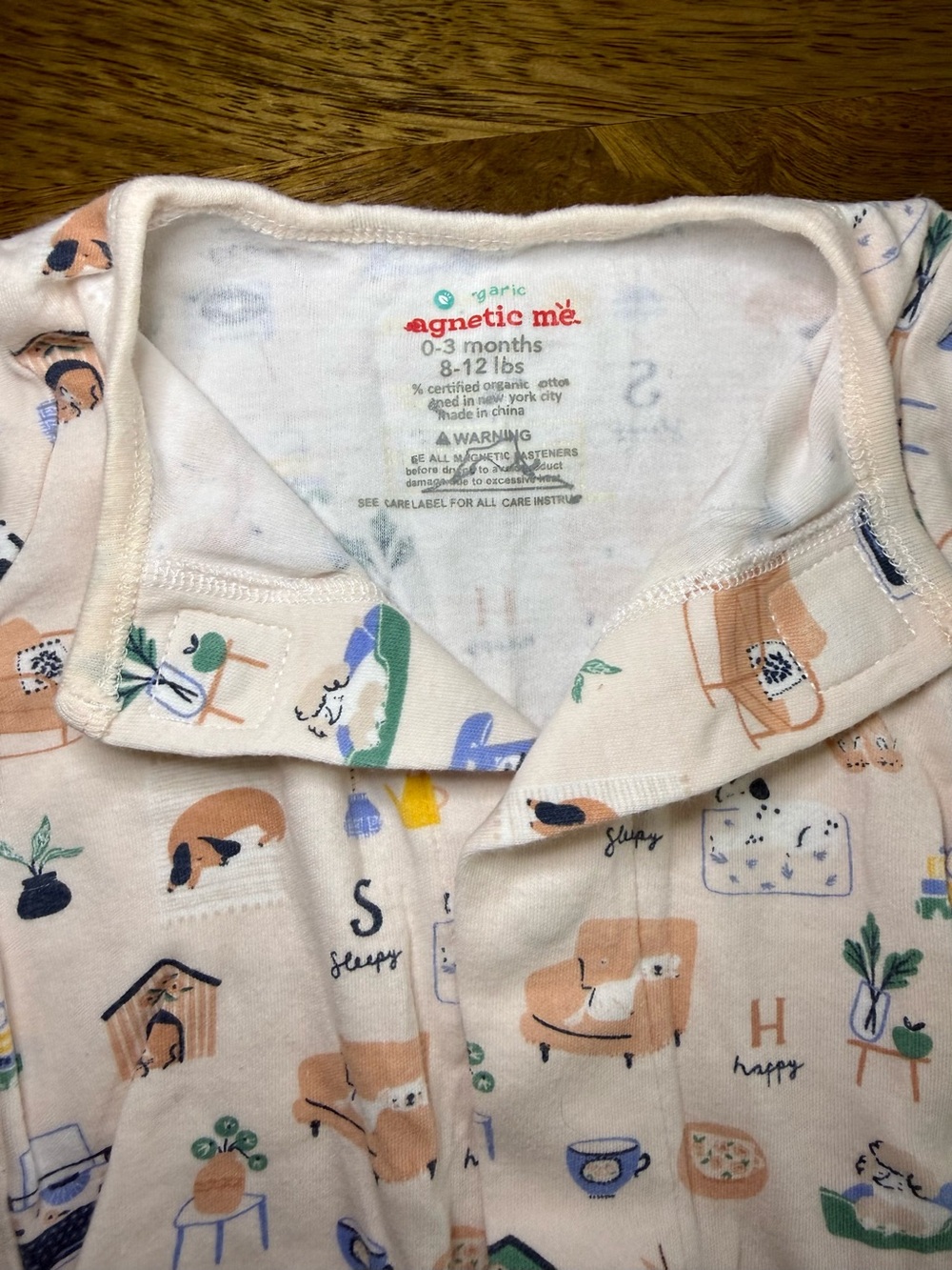 Magnetic Me Organic Cotton Dog Sleeper - Size 0-3 Months - Picture 3 of 4